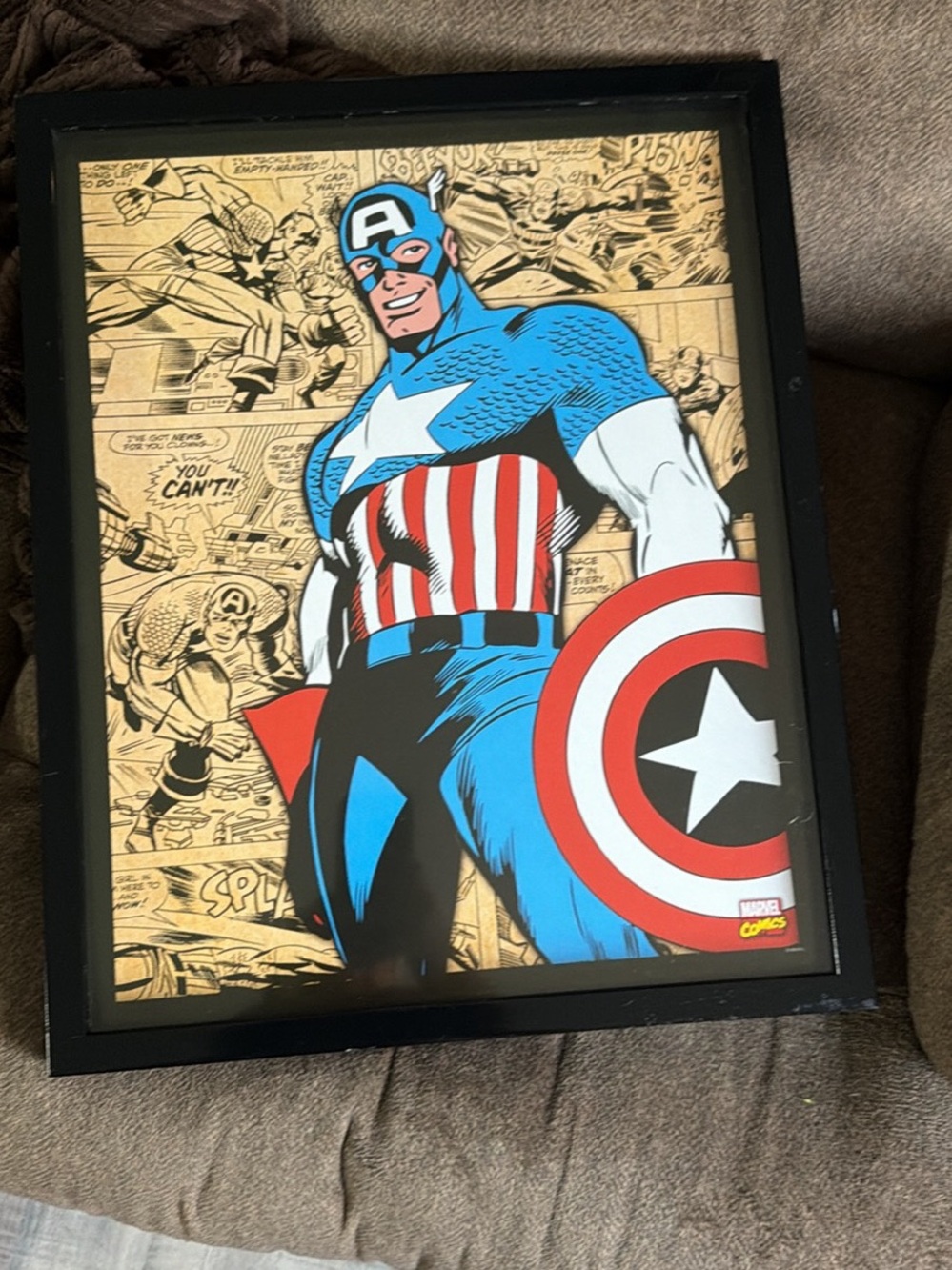 Marvel Captain America Framed Wall Art - Blue, Red, White